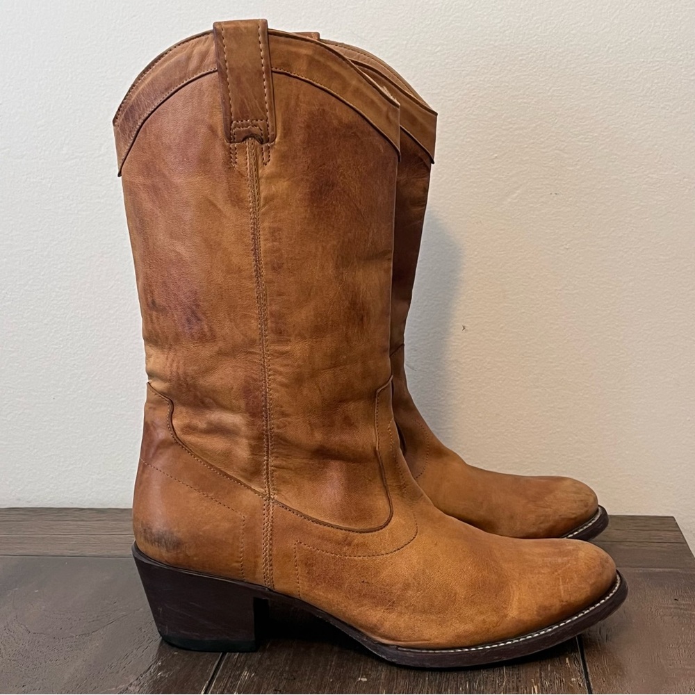 Stetson Brown Leather Heeled Western Cowgirl Boots Womens 9